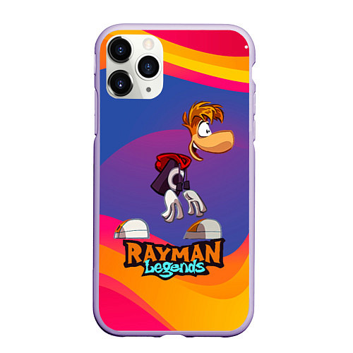 Чехол iPhone 11 Pro матовый Rayman абстрактные волны / 3D-Светло-сиреневый – фото 1