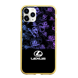 Чехол iPhone 11 Pro матовый LEXUS LOGO NEON PATTERN, цвет: 3D-желтый