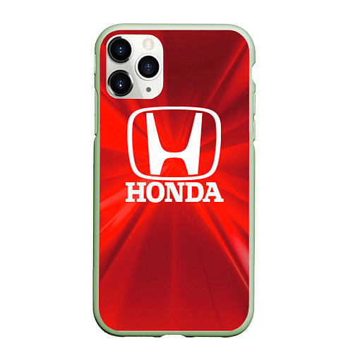 Чехол iPhone 11 Pro матовый Хонда HONDA / 3D-Салатовый – фото 1
