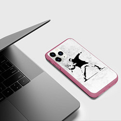 Чехол iPhone 11 Pro матовый BANKSY БУНТ RIOT БЭНКСИ, цвет: 3D-малиновый — фото 2