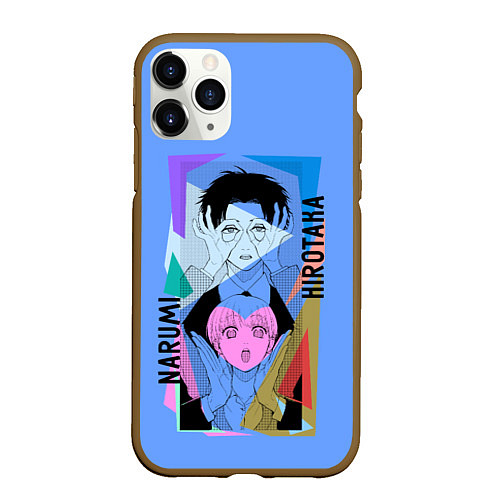 Чехол iPhone 11 Pro матовый Наруми & Хиротака / 3D-Коричневый – фото 1
