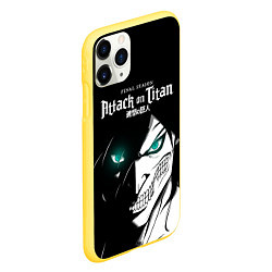 Чехол iPhone 11 Pro матовый АТАКУЮЩИЙ ТИТАН АТАКА ТИТАНОВ ЭРЕН, цвет: 3D-желтый — фото 2