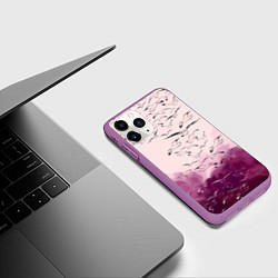 Чехол iPhone 11 Pro матовый Птицы на небе, цвет: 3D-фиолетовый — фото 2