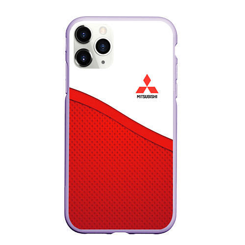 Чехол iPhone 11 Pro матовый Митсубиси Mitsubishi LOGO / 3D-Светло-сиреневый – фото 1