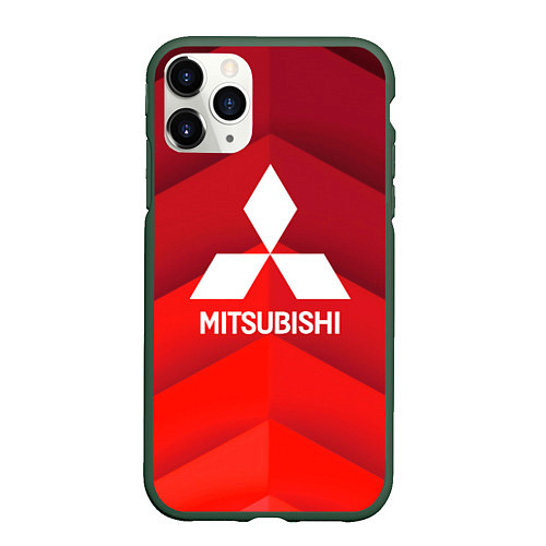 Чехол iPhone 11 Pro матовый Митсубиси mitsubishi / 3D-Темно-зеленый – фото 1