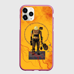 Чехол iPhone 11 Pro матовый Командо с гитарой, цвет: 3D-малиновый