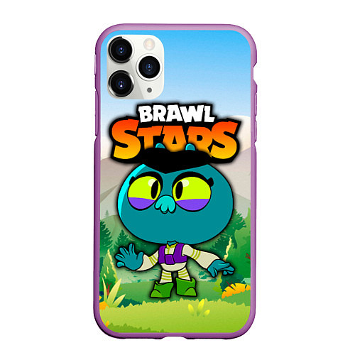 Чехол iPhone 11 Pro матовый ЕВА EVE Brawl Stars / 3D-Фиолетовый – фото 1