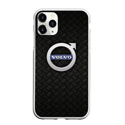 Чехол iPhone 11 Pro матовый Обновленный металлический логотип VOLVO, цвет: 3D-белый
