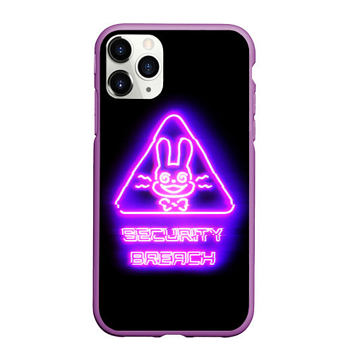 Чехол iPhone 11 Pro матовый Five Nights at Freddys: Security Breach логотип / 3D-Фиолетовый – фото 1