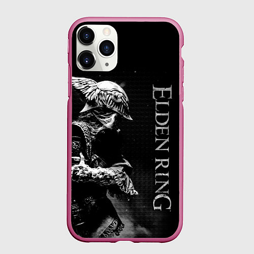 Чехол iPhone 11 Pro матовый ВАЛЬКИРИЯ ЧБ ELDEN RING / 3D-Малиновый – фото 1