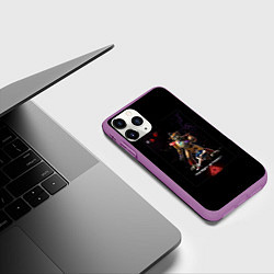 Чехол iPhone 11 Pro матовый FNAF 9 Security Breach персонажи, цвет: 3D-фиолетовый — фото 2