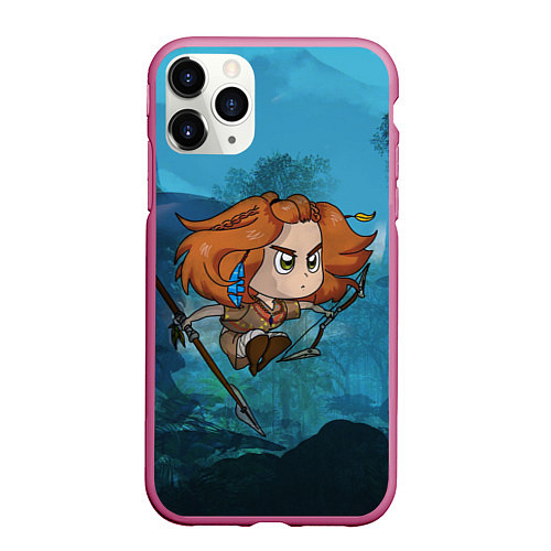 Чехол iPhone 11 Pro матовый Horizon Forbidden West Aloy / 3D-Малиновый – фото 1