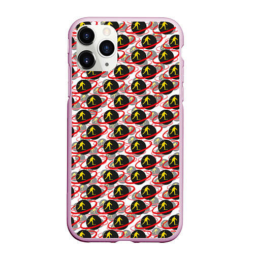 Чехол iPhone 11 Pro матовый БИАТЛОН ЛОГО ПАТТЕРН / 3D-Розовый – фото 1