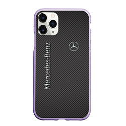 Чехол iPhone 11 Pro матовый Mercedes карбоновые полосы