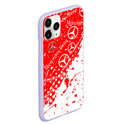 Чехол iPhone 11 Pro матовый Mercedes Паттерн Брызги красок, цвет: 3D-светло-сиреневый — фото 2