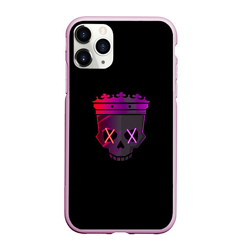 Чехол iPhone 11 Pro матовый Череп с короной Skull with crown / 3D-Розовый – фото 1