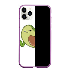 Чехол iPhone 11 Pro матовый Злой авокадик, цвет: 3D-фиолетовый
