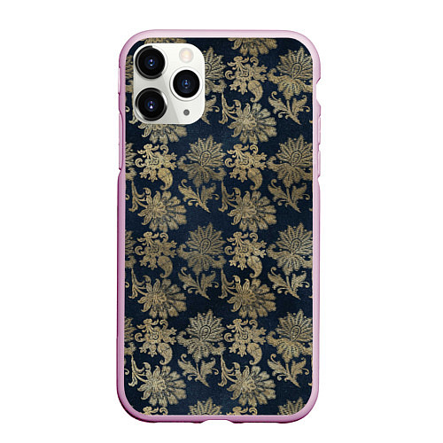 Чехол iPhone 11 Pro матовый Классические узоры цветы / 3D-Розовый – фото 1