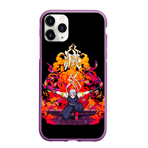 Чехол iPhone 11 Pro матовый Тенген Узуй Великолепный ниндзя Клинок Рассекающий / 3D-Фиолетовый – фото 1