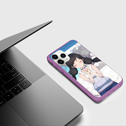Чехол iPhone 11 Pro матовый Милашка Хина, цвет: 3D-фиолетовый — фото 2