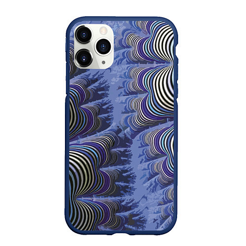 Чехол iPhone 11 Pro матовый Abstraction pattern 2022 / 3D-Тёмно-синий – фото 1