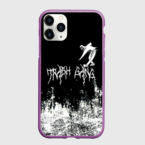 Чехол iPhone 11 Pro матовый Ghostemane Mercury Trash Gang Гостмейн Призрак гра / 3D-Фиолетовый – фото 1