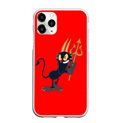 Чехол iPhone 11 Pro матовый Дьявол персонаж Cuphead