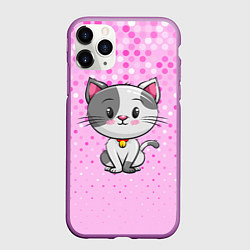 Чехол iPhone 11 Pro матовый Котик с серым пятном