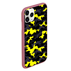 Чехол iPhone 11 Pro матовый Black Camo, цвет: 3D-малиновый — фото 2
