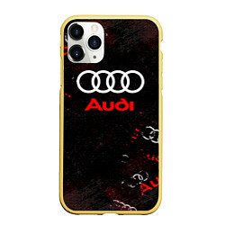 Чехол iPhone 11 Pro матовый AUDI АУДИ SPORT Паттерн, цвет: 3D-желтый