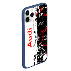 Чехол iPhone 11 Pro матовый АУДИ Autosport Паттерн, цвет: 3D-тёмно-синий — фото 2