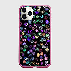 Чехол iPhone 11 Pro матовый Неоновые жуки