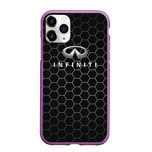 Чехол iPhone 11 Pro матовый Infinity соты / 3D-Фиолетовый – фото 1