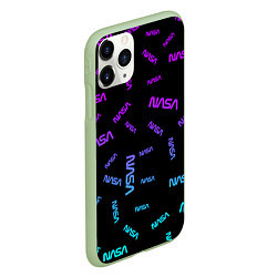 Чехол iPhone 11 Pro матовый NASA NEON PATTERN, цвет: 3D-салатовый — фото 2
