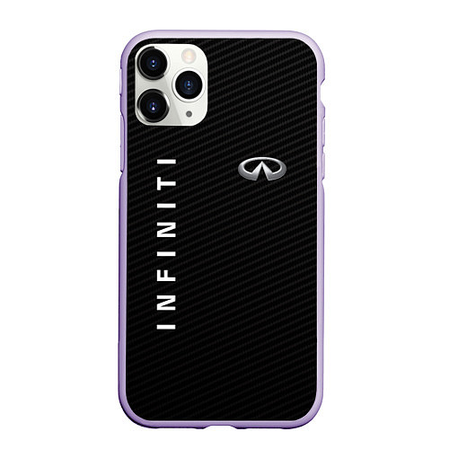 Чехол iPhone 11 Pro матовый Infinity карбон / 3D-Светло-сиреневый – фото 1