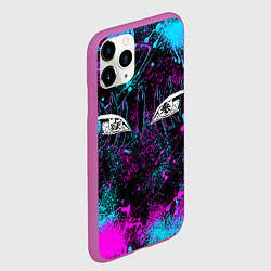 Чехол iPhone 11 Pro матовый ГЛАЗА АКАЗЫ ГЛИТЧ, цвет: 3D-фиолетовый — фото 2