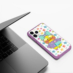 Чехол iPhone 11 Pro матовый Lalafanfan в звездах, цвет: 3D-фиолетовый — фото 2