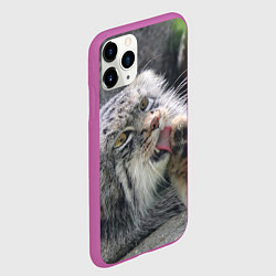 Чехол iPhone 11 Pro матовый Манул Лапка, цвет: 3D-фиолетовый — фото 2