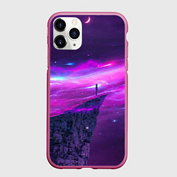 Чехол iPhone 11 Pro матовый Наедине со вселенной Alone with the universe, цвет: 3D-малиновый