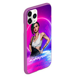 Чехол iPhone 11 Pro матовый Judy Джуди Cyberpunk2077, цвет: 3D-фиолетовый — фото 2