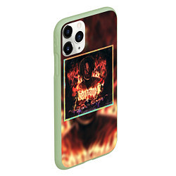 Чехол iPhone 11 Pro матовый Karmageddon Kizaru Альбом Кизару огонь, цвет: 3D-салатовый — фото 2