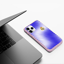 Чехол iPhone 11 Pro матовый Real madrid реал мадрид, цвет: 3D-розовый — фото 2