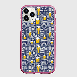 Чехол iPhone 11 Pro матовый Пиво Craft Beer, цвет: 3D-малиновый