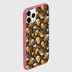 Чехол iPhone 11 Pro матовый Хмель и Пиво, цвет: 3D-малиновый — фото 2