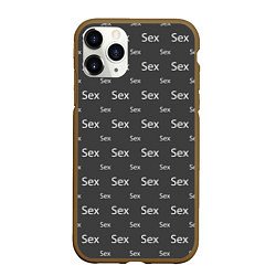 Чехол iPhone 11 Pro матовый SEX-СЕКС-SEX, цвет: 3D-коричневый