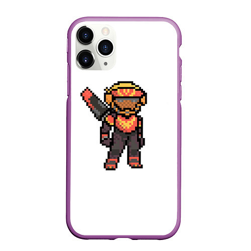 Чехол iPhone 11 Pro матовый Apex Legends Valkyrie Pixel art / 3D-Фиолетовый – фото 1