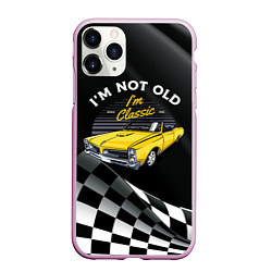 Чехол iPhone 11 Pro матовый Желтый классический автомобиль, цвет: 3D-розовый