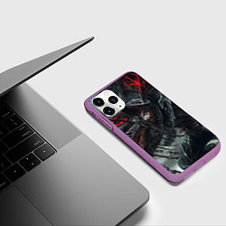 Чехол iPhone 11 Pro матовый Гатс в гневе, цвет: 3D-фиолетовый — фото 2