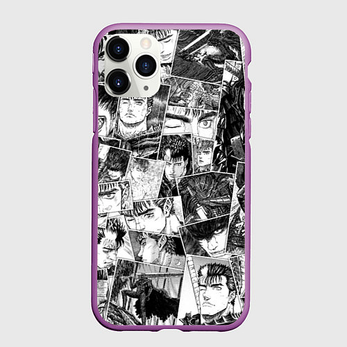 Чехол iPhone 11 Pro матовый Berserk pattern / 3D-Фиолетовый – фото 1