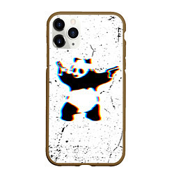 Чехол iPhone 11 Pro матовый Banksy Panda with guns Бэнкси, цвет: 3D-коричневый